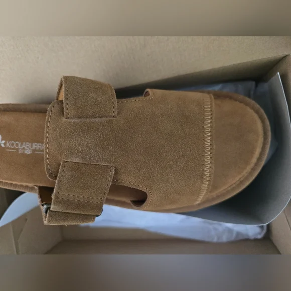 NEW Koolaburra By UGG TIZZ Tan Suede Platform Sandals Size 8 - Picture 10 of 15